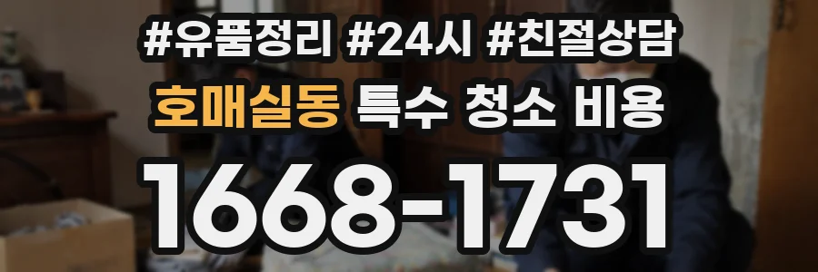 호매실동 특수 청소 비용