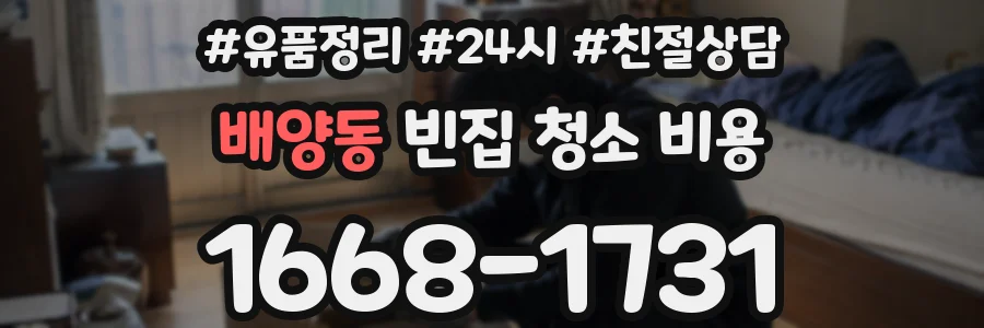 배양동 빈집 청소 비용