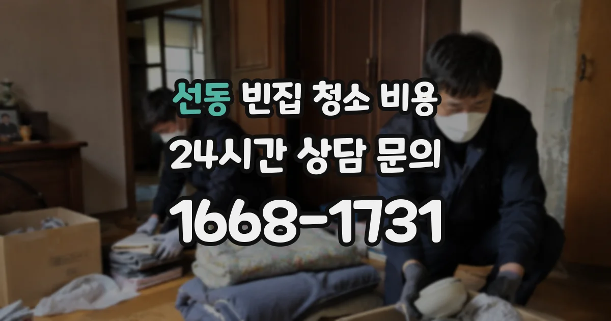 선동 빈집 청소 비용