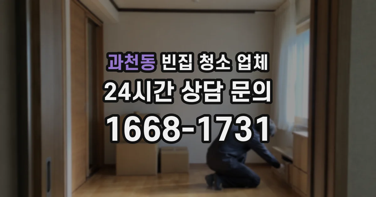 과천동 빈집 청소 업체