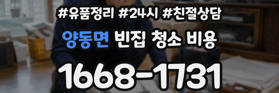 양동면 빈집 청소 비용