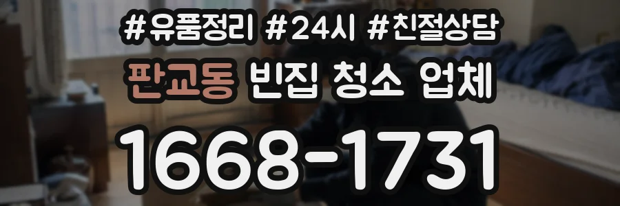 판교동 빈집 청소 업체