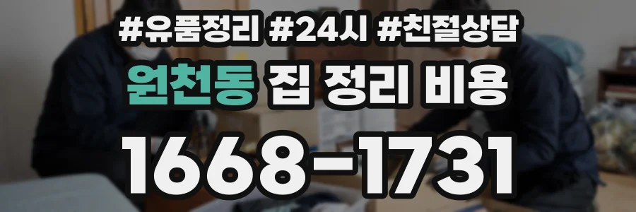 원천동 집 정리 비용