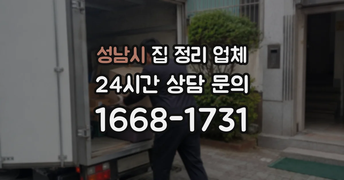 성남시 집 정리 업체
