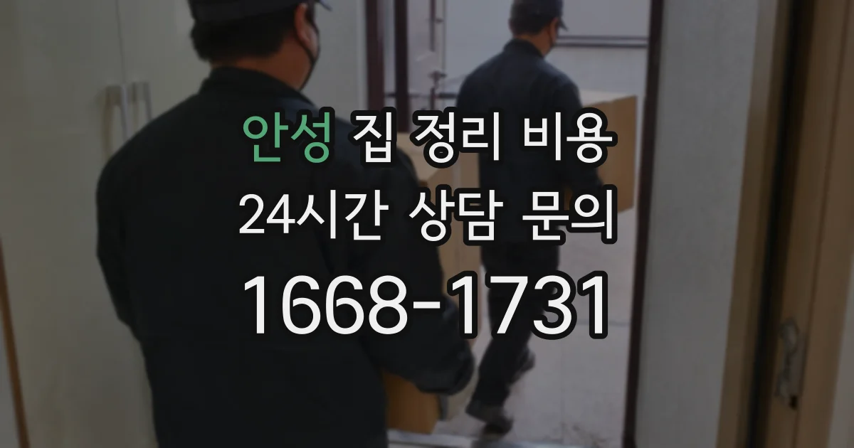 안성 집 정리 비용