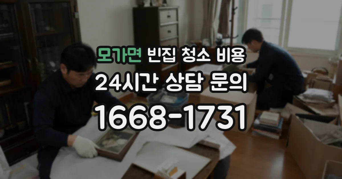 모가면 빈집 청소 비용