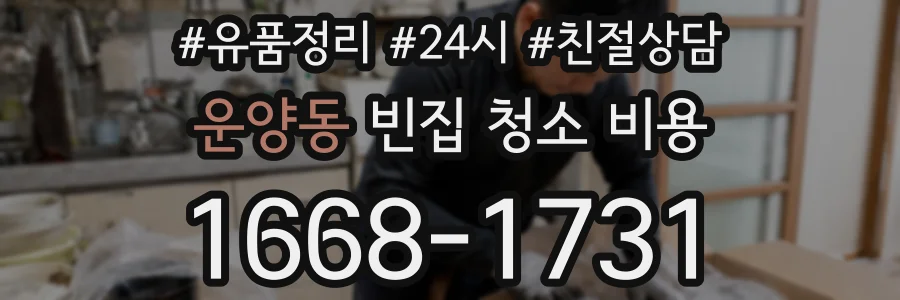 운양동 빈집 청소 비용
