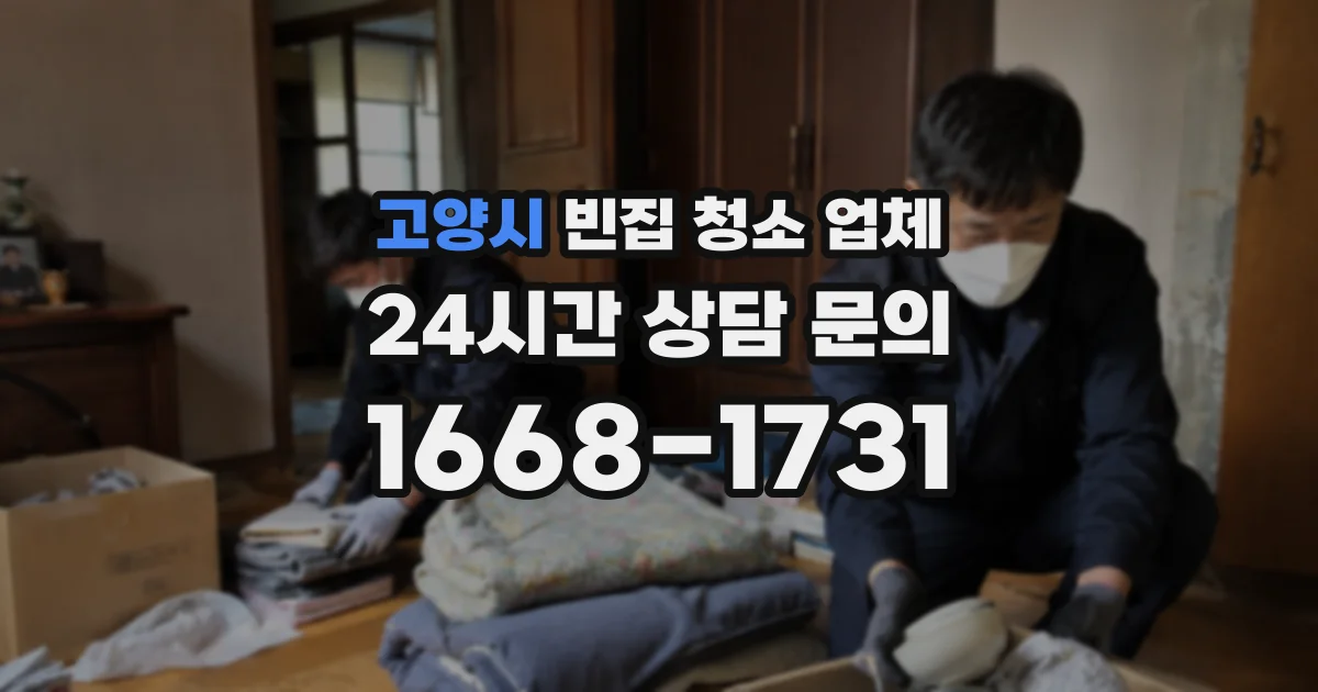 고양시 빈집 청소 업체