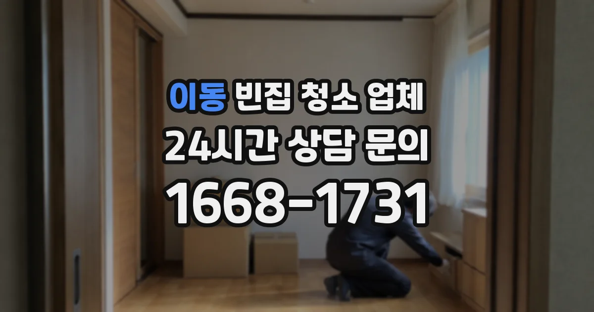 이동 빈집 청소 업체