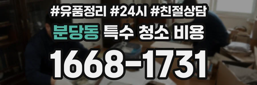 분당동 특수 청소 비용