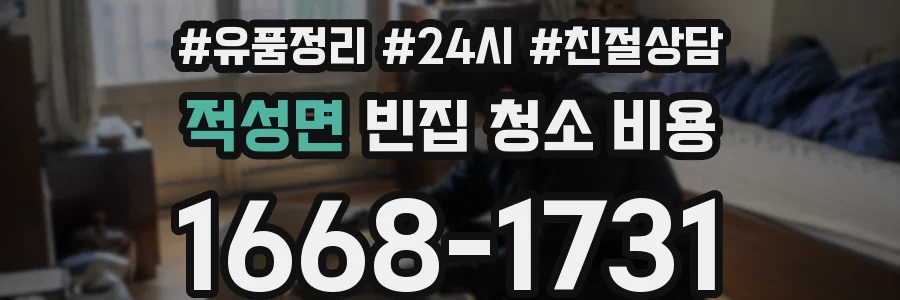 적성면 빈집 청소 비용