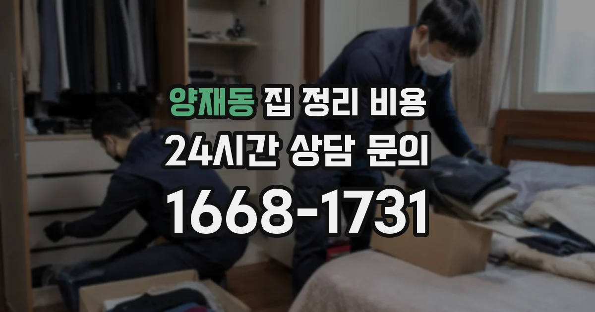양재동 집 정리 비용