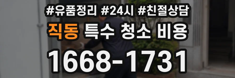 직동 특수 청소 비용