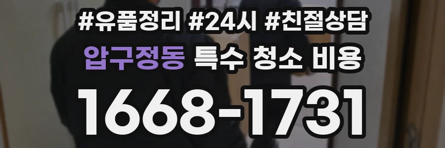 압구정동 특수 청소 비용