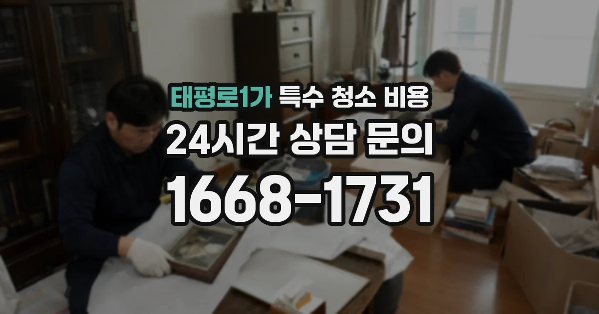 태평로1가 특수 청소 비용
