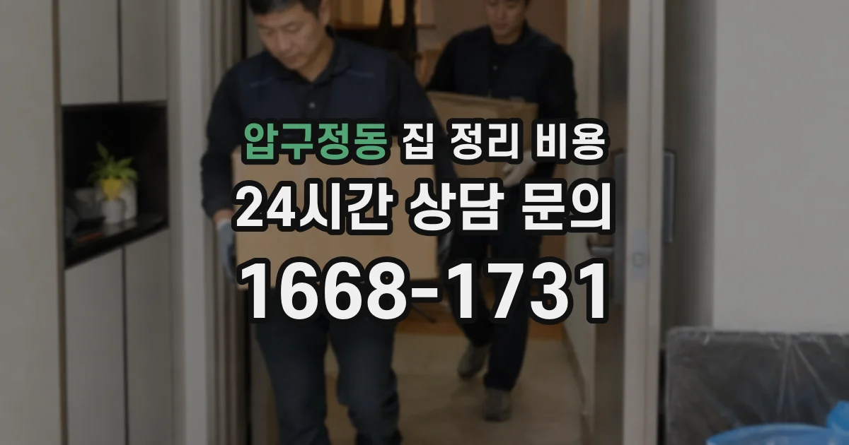 압구정동 집 정리 비용