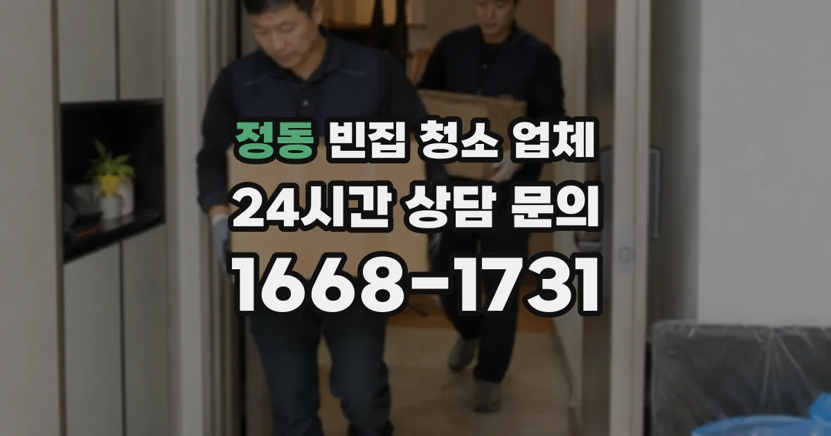 정동 빈집 청소 업체