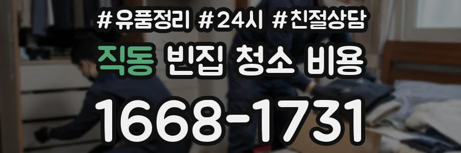 직동 빈집 청소 비용