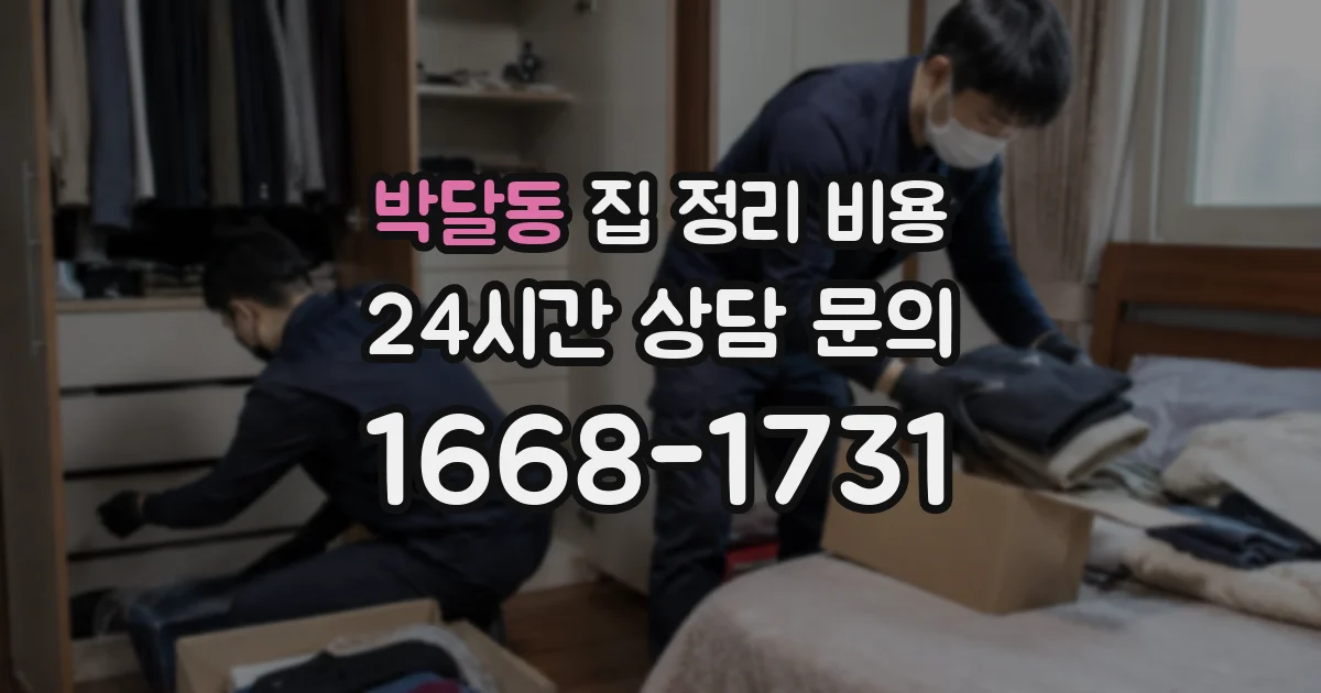 박달동 집 정리 비용