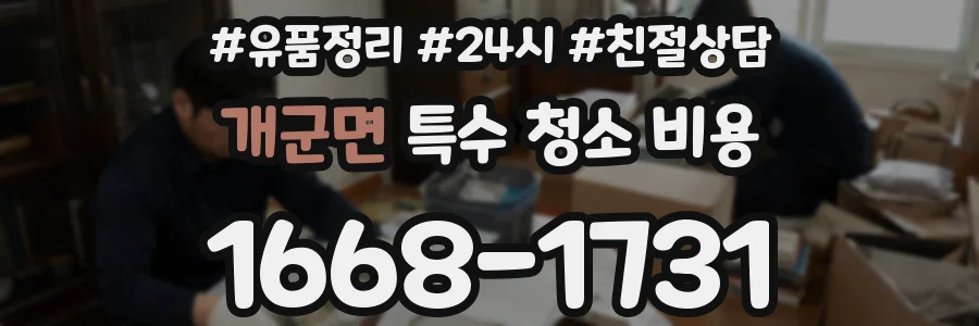 개군면 특수 청소 비용