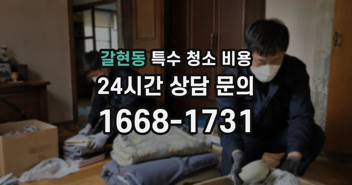 갈현동 특수 청소 비용