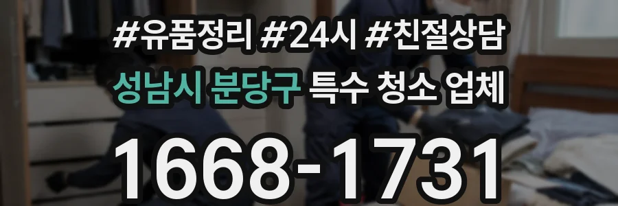 성남시 분당구 특수 청소 업체