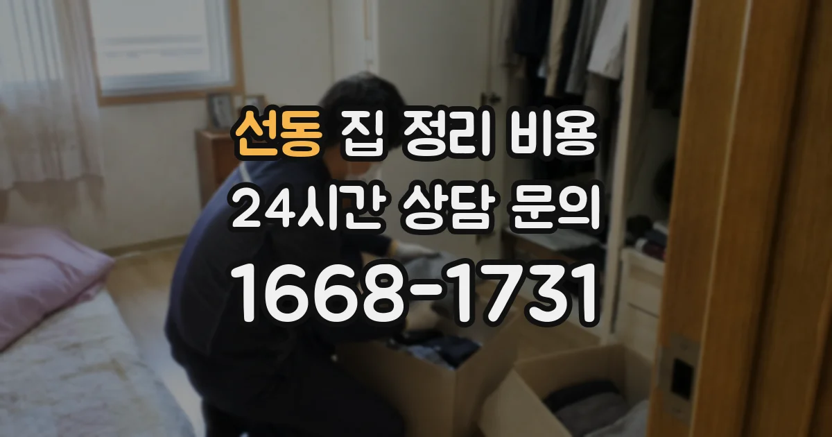 선동 집 정리 비용
