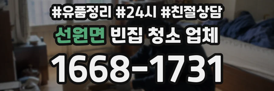 선원면 빈집 청소 업체