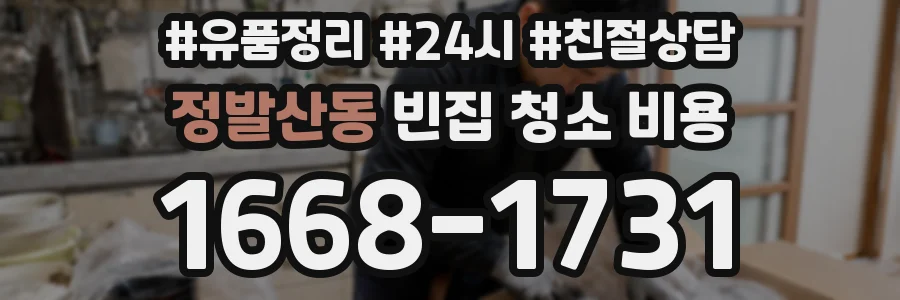정발산동 빈집 청소 비용