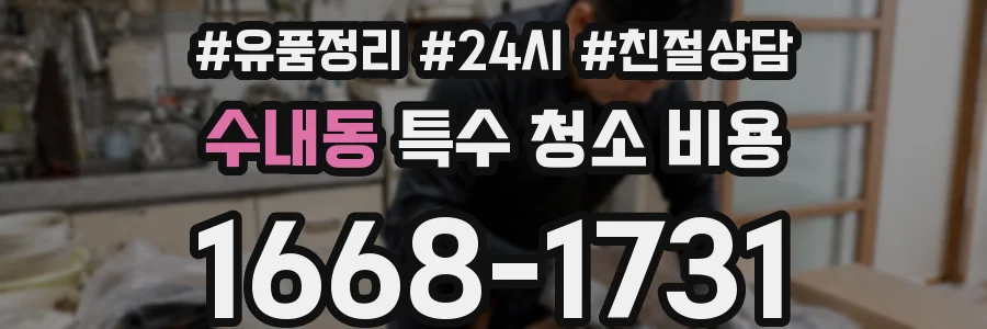 수내동 특수 청소 비용