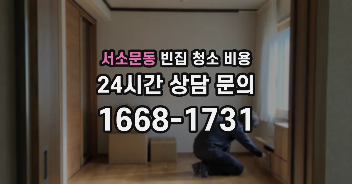 서소문동 빈집 청소 비용