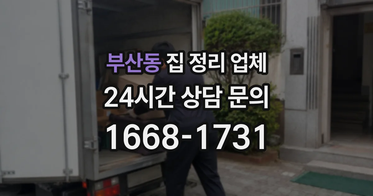 부산동 집 정리 업체