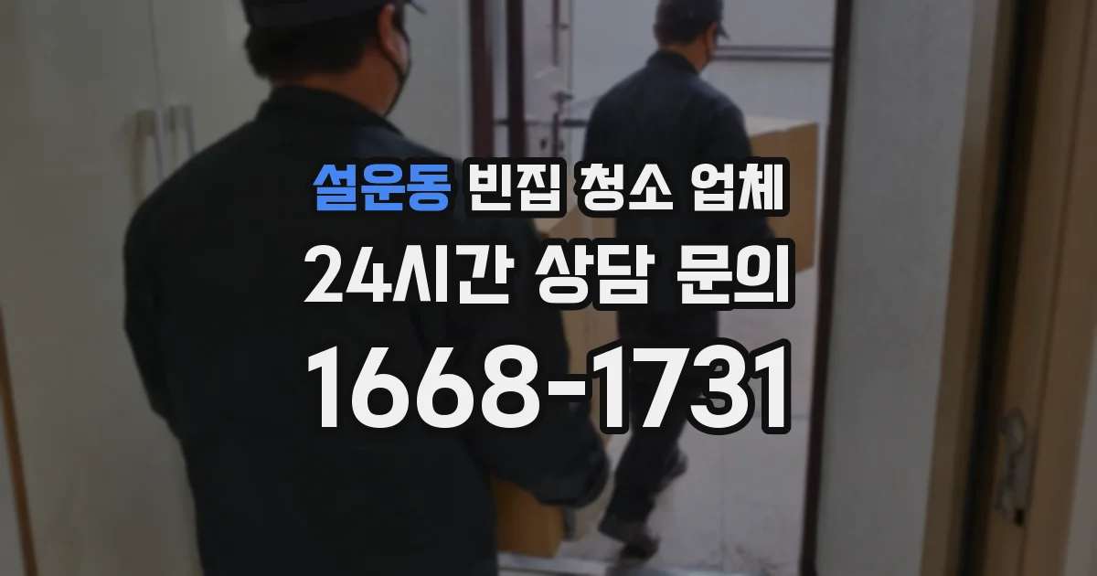 설운동 빈집 청소 업체