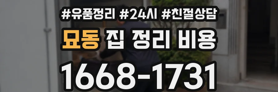 묘동 집 정리 비용