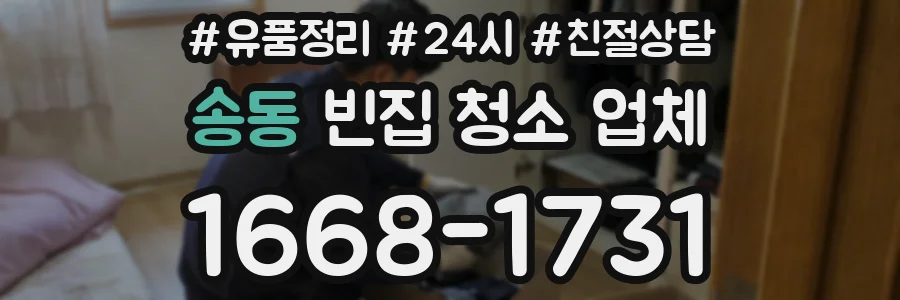 송동 빈집 청소 업체