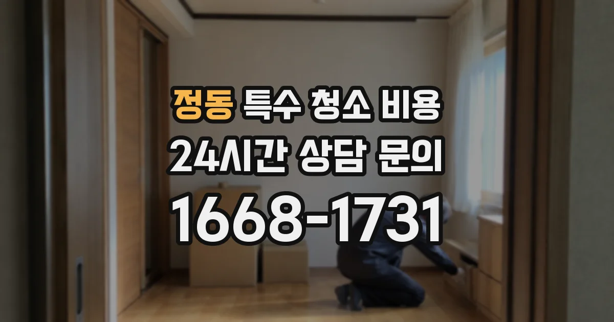 정동 특수 청소 비용
