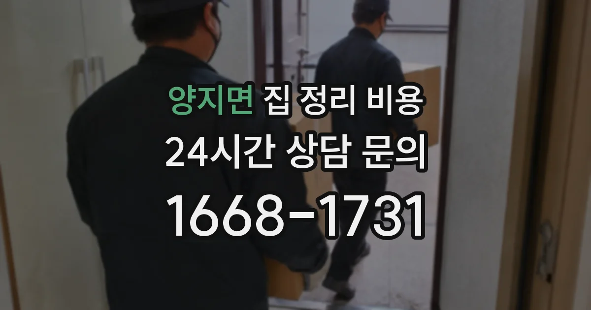 양지면 집 정리 비용