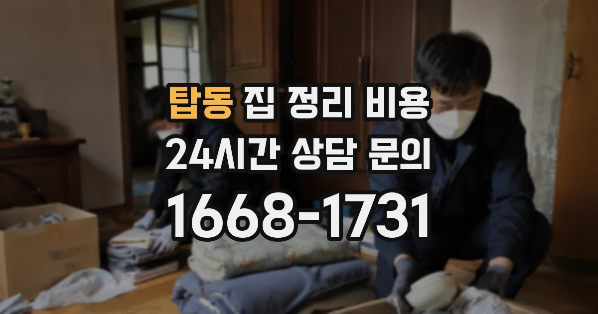 탑동 집 정리 비용