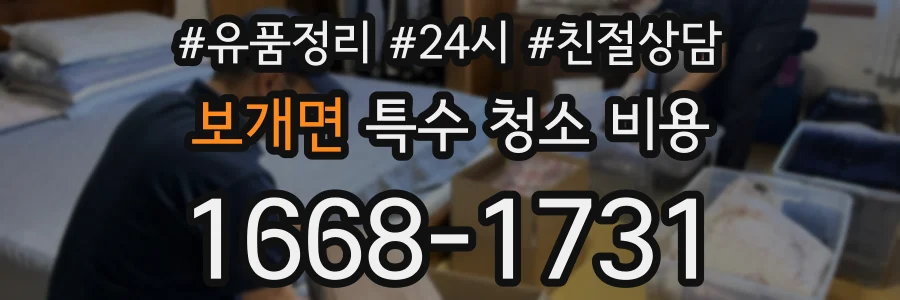 보개면 특수 청소 비용