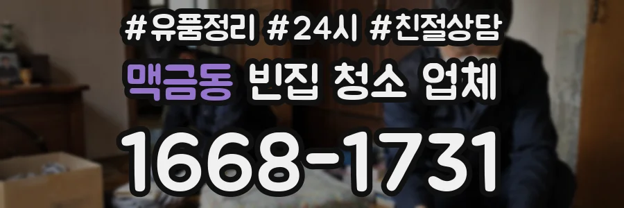 맥금동 빈집 청소 업체