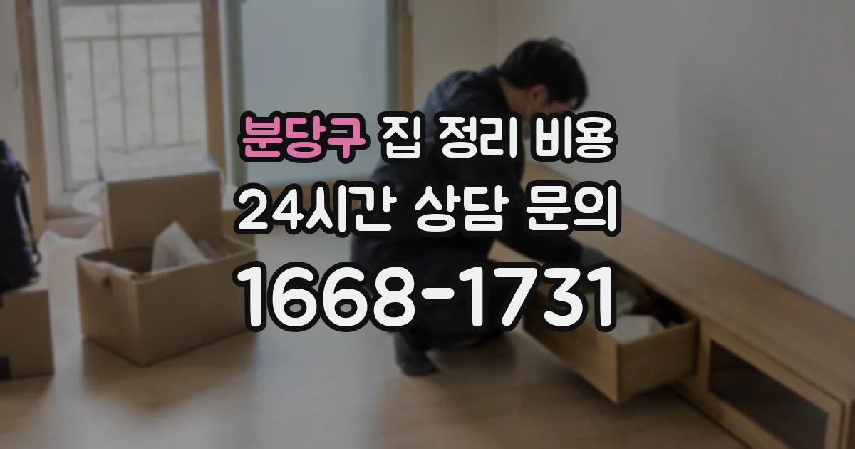 분당구 집 정리 비용