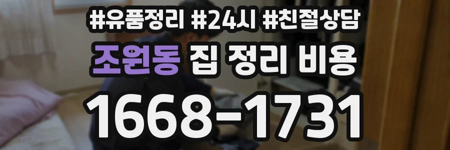조원동 집 정리 비용