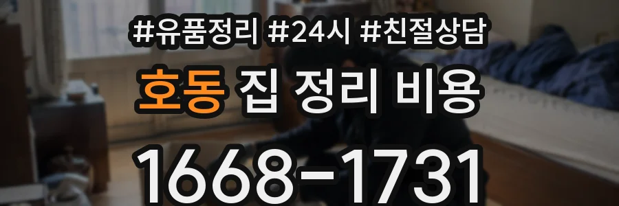호동 집 정리 비용