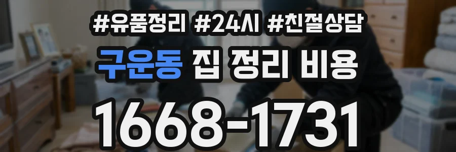구운동 집 정리 비용