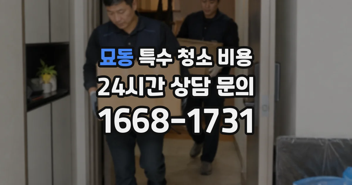묘동 특수 청소 비용