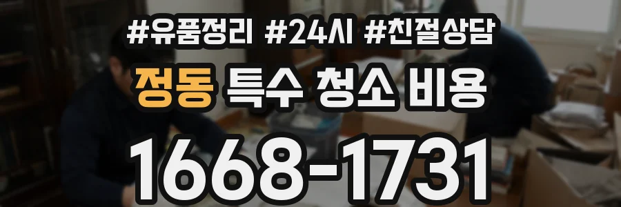 정동 특수 청소 비용