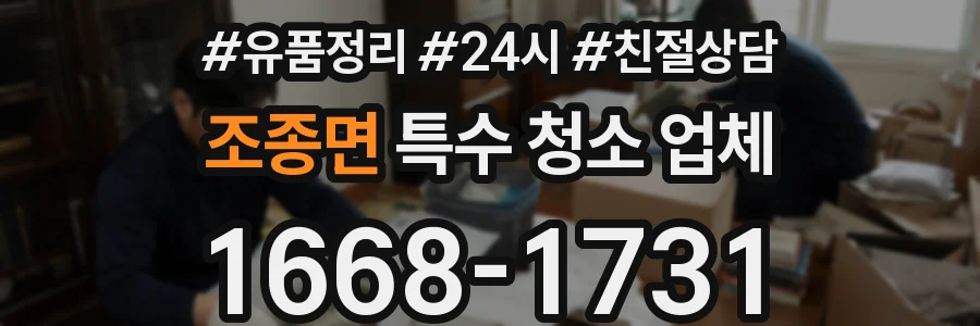 조종면 특수 청소 업체
