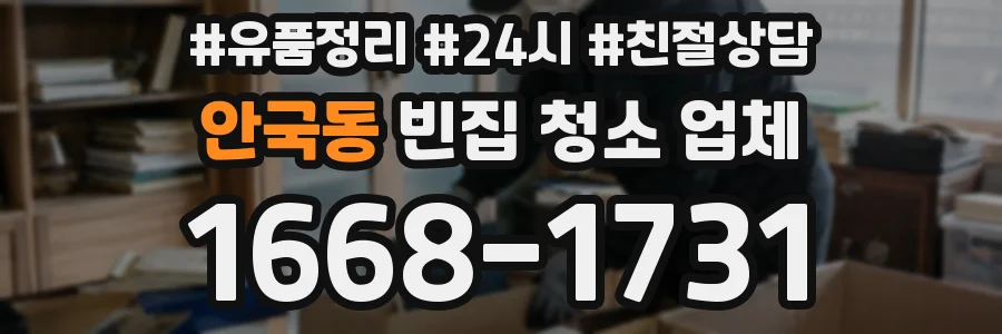 안국동 빈집 청소 업체