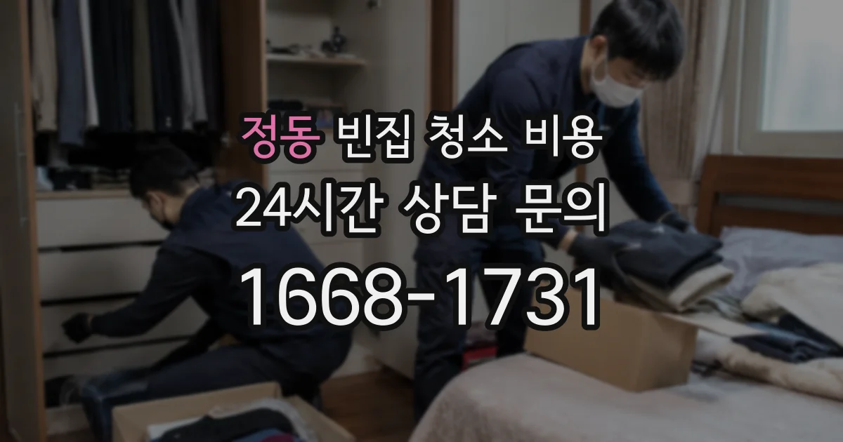 정동 빈집 청소 비용
