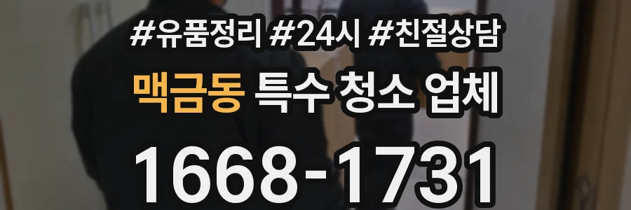 맥금동 특수 청소 업체